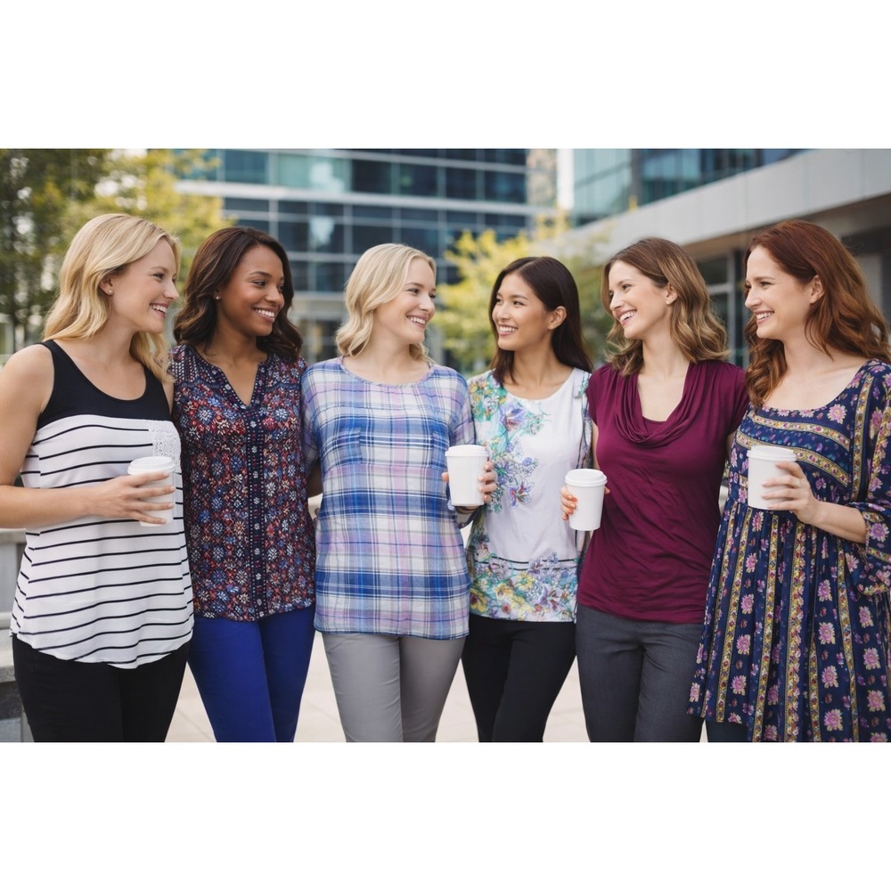6 Career Style‎ Blouses Women's size MEDIUM